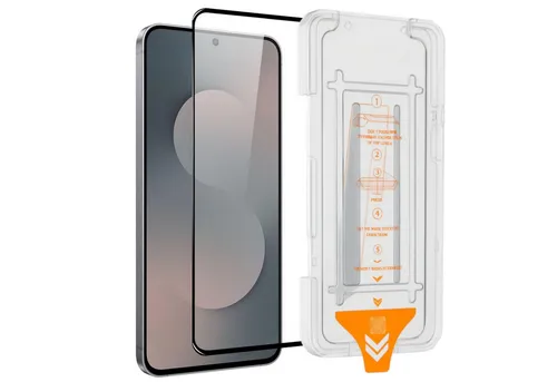 Wigento Handyhülle Für Samsung Galaxy S25 FE 5G SnapFit 9H Glas mit Installationshilfe, 9H Härte, kratzfest, stoßfest, Installationshilfe, Oleophob