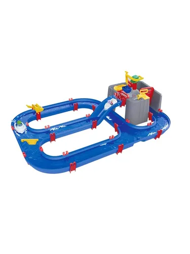 AquaPlay Harbour Wasserbahn - Spannendes Outdoor-Wasserspiel - Wasserfahrzeugspielset für Kinder ab 3 Jahren, inklusive Kran und Wasserpumpe für kreatives Spielen im Freien.