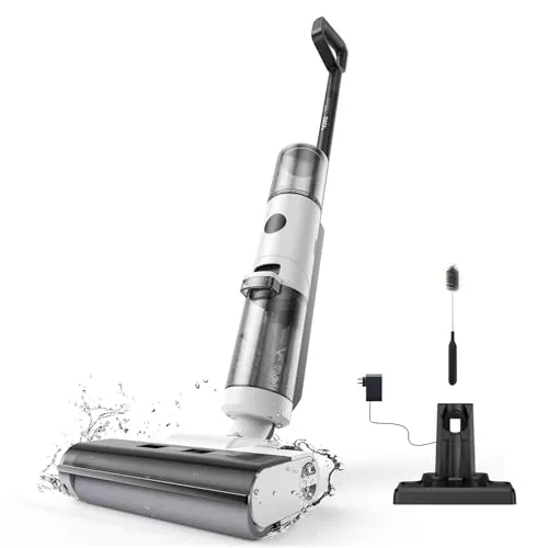 JONR ED12 Nass Trockensauger Akku, Selbstreinigung, Saug Wisch Staubsauger, Saugwischer Kabellos, Kantenreinigungsbürste 6mm, 850mL Wassertank, Anti-Verwirrungs-Haar für Harte Boden, Tierhaare