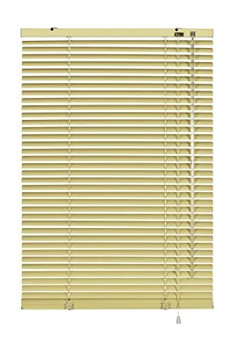 Gardinia Alu-Jalousie, Sicht-, Licht- und Blendschutz, Wand- und Deckenmontage, Alle Montage-Teile inklusive, Aluminium-Jalousie, Beige, 40 x 175 cm (BxH) 7844