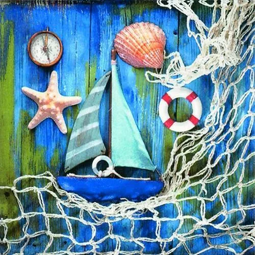 Servietten Coastal Memories Meeresschätze See Meer Maritim Boot Schiff Stern 20