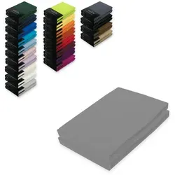 EXKLUSIV HEIMTEXTIL Jersey Spannbettlaken Doppelpack 120 x 200 cm - Spannbetttücher aus 100% Baumwolle, Öko-Tex zertifiziert, für perfekten Sitz und ein faltenfreies Schlafgefühl. Pflegeleicht, bis 60°C waschbar und Trockner geeignet.