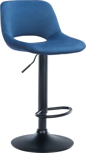 CLP Barhocker Camden Samt drehbar und höhenverstellbar, blau
