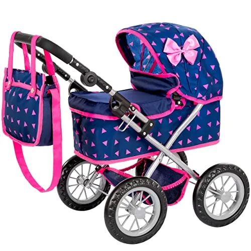Kinderplay Puppenwagen KP0261T - Puppenwagen für Kinder ab 2 Jahren, höhenverstellbar von 33 bis 63 cm, ideal für Puppen bis 41 cm, leicht und stabil für unbeschwerten Spielspaß.