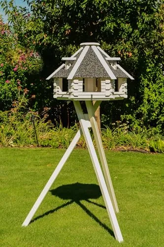 Vogelhaus V13 XXL Stein Weiss, grau in weiß von Deko Shop Hannusch