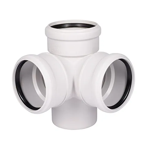 Ostendorf SKOLAN Eck-Doppelabzweig SKED 87Grad DN 100x100x100 - Leitungsinstallation mit hohem Schallschutz von 20 dB(A), aus mineralverstärktem Polypropylen für zuverlässige Brandsicherheit nach DIN 4102 B 2.