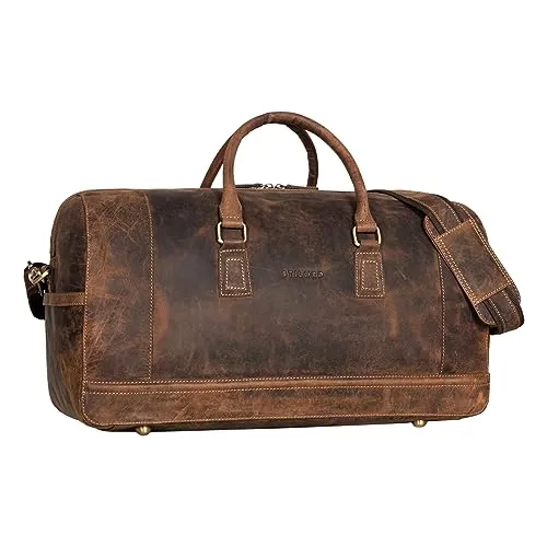 STILORD 'Edson' Vintage Leder Weekender - Reisetasche aus hochwertigem Echtleder, wasserdicht und ideal für Kurztrips - viel Stauraum und vielseitig als Handgepäck oder Sporttasche einsetzbar.