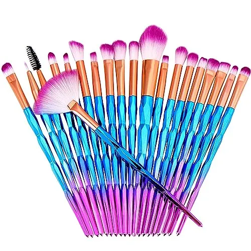 Retoo Make up Pinsel Set, 20 Stück, Kosmetik Make-Up Pinsel Set, Schminkpinsel, Kosmetikpinsel Gesicht und Auge Kunstpinsel für Foundation, Puder, Concealers, Rouge, Lidschatten, Abdeckstift
