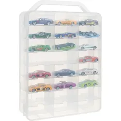 KRUZZEL Sammlervitrine 46 Fächer - Transparent - Vitrine für 46 Fächer, individuell anpassbar und schützt Ihre Sammlerstücke vor Staub und Feuchtigkeit. Ideal für Münzen, Modellautos und mehr – stilvoll präsentieren und organisieren!