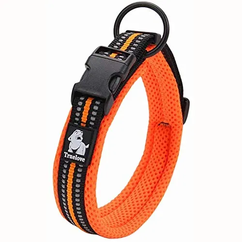 True Love Hundetrainingshalsband TLC5011 Reflektierende Hundehalsbänder (S, Orange)
