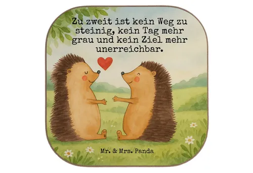 Mr. & Mrs. Panda Getränkeuntersetzer Hochzeit Igel Design – Kreative Tassenuntersetzer