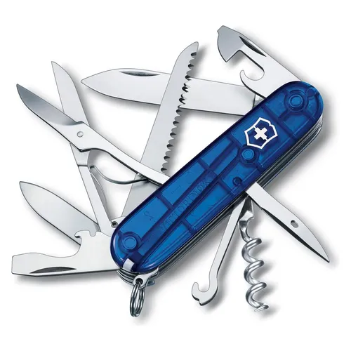 Victorinox Huntsman 1.3713.T2 - Schweizer Taschenmesser mit 15 Funktionen in Blau - Taschenmesser für Camping und Outdoor, vielseitig einsetzbar mit 15 Funktionen für jedes Abenteuer.