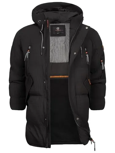 Produktbild Indicode Herren INLondoy Parka mit Kapuze – Steppjacke für Männer in Schwarz, Größe M