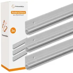 Aluminium Kederleisten 3er Set für Wohnwagen - Zubehör für Klima- & Heizgeräte: Robuste Aluminium Kederleisten für Ø7-9mm Keder, inkl. 6 Befestigungslöcher und Schrauben für eine einfache Montage.