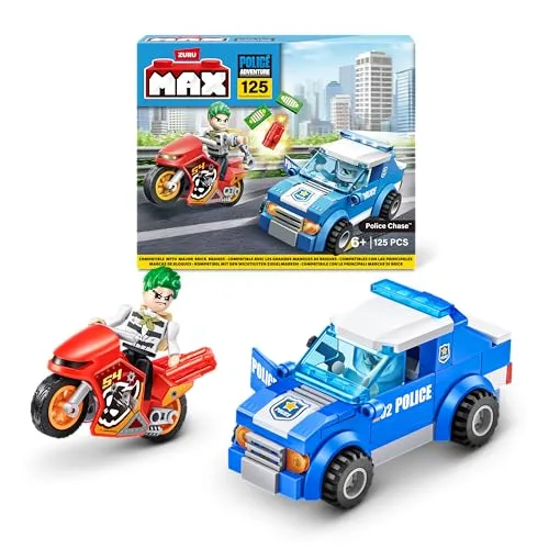 Max Build More 83164 (125 Teile) MAX Adventure Spielset Polizeiverfolgungsjagd B