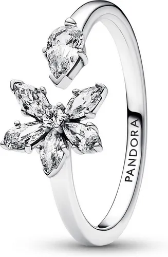 PANDORA Sparkling Herbarium Cluster Open Ring 192611C01-50 - Eleganter Damenring aus Sterling Silber, verziert mit funkelnden Cubic Zirconia für einen strahlenden Look.