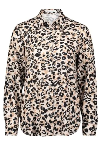 BETTY & CO Damen Hemdbluse mit Print - Modische Bluse mit angesagtem Animal-Druck und geradem Schnitt aus 100% Viskose. Ideal für elegante und lässige Freizeitlooks.