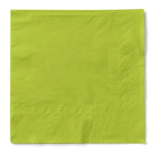 Sovie HOME Serviette in KIWI aus 3-lagigem Tissue, 40 x 40cm, 1/4 Falz, 20 Stück, frische grüne Papierservietten für Party, Sommerfest, Hochzeit & Feier