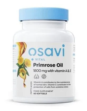 Osavi Primrose Oil with Vitamin A & E - 1800 mg - 60 softgels