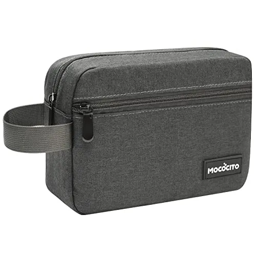 MOCOCITO Kulturbeutel für Herren, Reise, Kulturtasche, Kosmetiktasche, Kulturbeutel Faltbarer mit Tragegriff, Waschtasche für Damen(Grau)