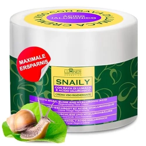 Produktbild Luminer Schneckenschleim Creme 150 ml – Schneckencreme Gesichtscreme mit 70% Schneckenschleim, Hyaluronsäure & Vitamin C – Feuchtigkeitsspendende Anti Aging Hautpflege für alle Hauttypen