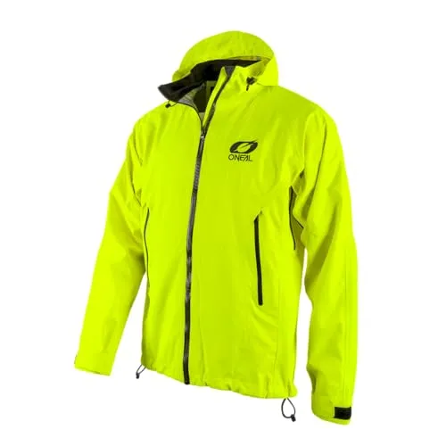 O NEAL Mountainbike-Jacke Tsunami Rain Jacket - Wasserdicht und atmungsaktiv, perfekte Passform für Sicherheit und Komfort in Neon-Gelb Größe S