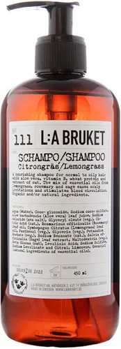 L:A BRUKET Hair Care 111 Shampoo Lemongrass 450 ml - Shampoos: Erfrischendes Shampoo mit Lemongrass-Extrakt für glänzendes und gesundes Haar. Ideal für die tägliche Anwendung.