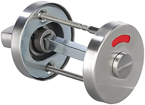 AGT Edelstahl-Rosetten-Set für Bad & WC, Drehknopf, Besetzt-Anzeige, rund