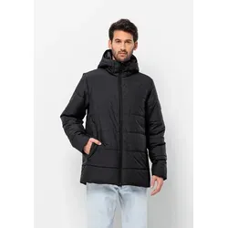 Jack Wolfskin Herren DEUTZER Long JKT M - Isolierter Mantel in Schwarz, XL - Funktionsjacke mit 133g Kunstfaserfüllung, winddicht und stark wasserabweisend, ideal für kalte Tage mit längerem Schnitt und praktischen Taschen.