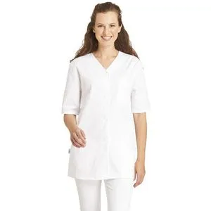 LEIBER Hosenkasack - Damen-Kasack - kurzarm - weiß - Größe: 36 - Arbeits- & Schutzkleidung, ideal für den professionellen Einsatz mit pflegeleichtem Material und modernem Design.