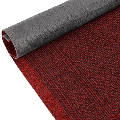 ANRO Schmutzfangmatte Flur Läufer Schmutzfangläufer Fußmatte Teppichläufer Flurteppich Türmatte Meterware Rot 240x80cm
