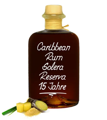 Rum 15 Jahre 0,5L Caribbean Ron Solera Reserva sehr weich 40% Vol.