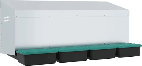 vidaXL Hühner-Nistkasten 4 Fächer - Geflügelställe & Geflügelkäfige – Robuster Nistkasten aus verzinktem Stahl für komfortable Eiablage und mühelose Eiersammlung.