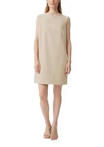 comma Damen Kleid 60.2.61.20.200.2134898, beige, Größe 38 von comma,