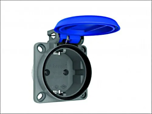 Einbausteckdose Schuko Steckdose Anschlussgerätesteckdose 16A 250V Blau IP54