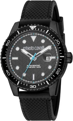 Roberto Cavalli Quarzuhr Uomo Trend II RC5G084P1045 - Elegante Herrenuhr mit Silikonarmband, wasserdicht bis 10 bar und mit leuchtenden Indizes für optimale Lesbarkeit.