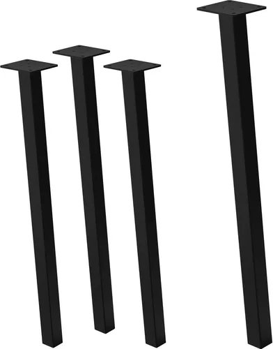 ML-Design 4er Set Tischbeine schräg 72 cm, Schwarz glänzend
