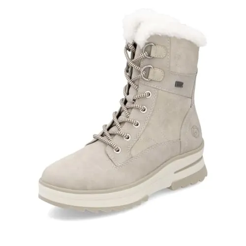 Remonte Winterboots mit Keilabsatz und Plateau - Wanderschuhe mit wasserabweisender TEX-Membran, ideal für kalte Tage, komfortabel und stylisch mit wärmendem Schurwoll-Innenfutter.