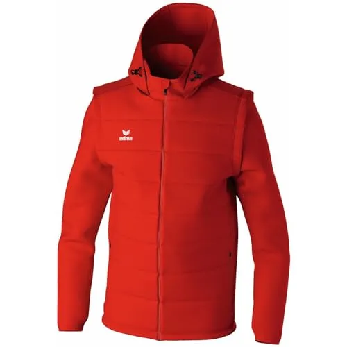 Erima Unisex TEAM Jacke mit abnehmbaren Ärmeln, rot, 3XL - Funktionsjacken: Leicht wattiert mit abnehmbaren Ärmeln und gefütterter Kapuze – ideal für wechselhaftes Wetter und vielseitigen Einsatz.