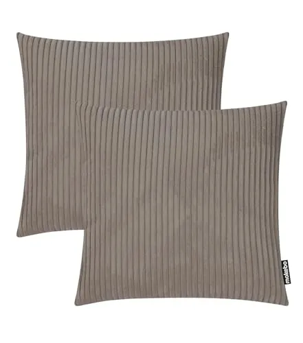mokebo Dekokissen Die Kuschebuddies, Cord Kissen Set in Grau - Kissen Set aus weichem Cordstoff, ideal für gemütliche Sofas und nachhaltige Einrichtung. Maße: 45x45cm, 100% klimaneutral geliefert.