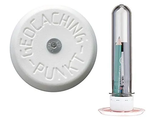 GEO-VERSAND Vermessungspunkt - mit Petling + Logbuch + Bleistift, weiß, 11095