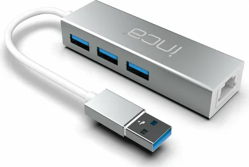 Produktbild INCA USB-Hub X4 mit Ethernet RJ45