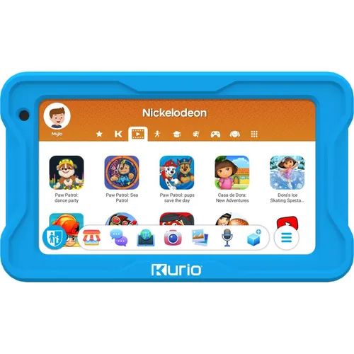 Kurio - 7 Zoll Nickelodeon Tablet in Blau - Kindertablet mit exklusiven Nickelodeon Apps, integrierter Kindersicherung und Gehörschutz für sicheres Lernen und Spielen. Perfekt für kreative Kinder!