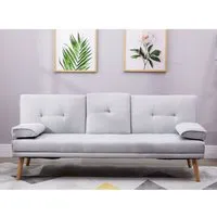 HOMCOM Schlafsofa 3-Sitzer grau von HOMCOM