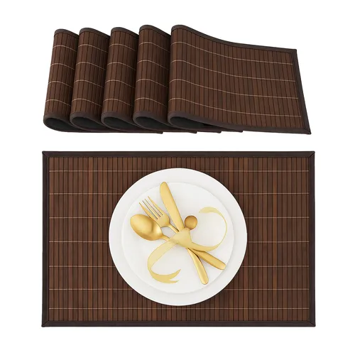 Tischset Platzset Telleruntersetzer Tischmatte Tischunterlage Bambus 6er Set