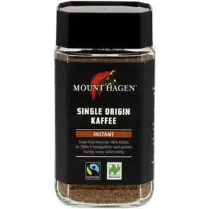 Mount-Hagen BIO Single Origin Instant Kaffee, 100g - Löslicher Kaffee aus 100% Arabica-Bohnen, fairtrade und bio-zertifiziert. Ideal für schnellen Kaffeegenuss – einfach mit heißem Wasser aufgießen und genießen.