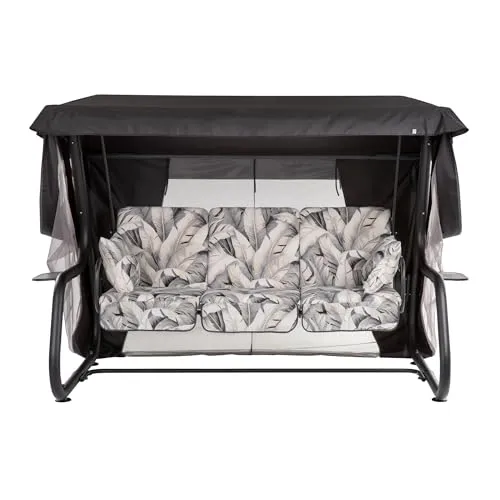 PATIO Hollywoodschaukel mit Liegefunktion 4 Sitzer 179 cm Venezia mit Auflagen Sonnendach Moskitonetz Seitentische