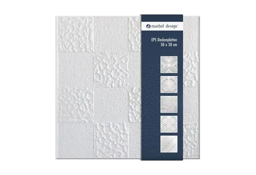 marbet design Wanddekoobjekt KORK - Moderne Deckenpaneele - Leichte und robuste Styropor-Deckenpaneele im modernen Design, ideal für Feuchträume. Perfekt für eine stilvolle Raumgestaltung auf 10 Quadratmetern.