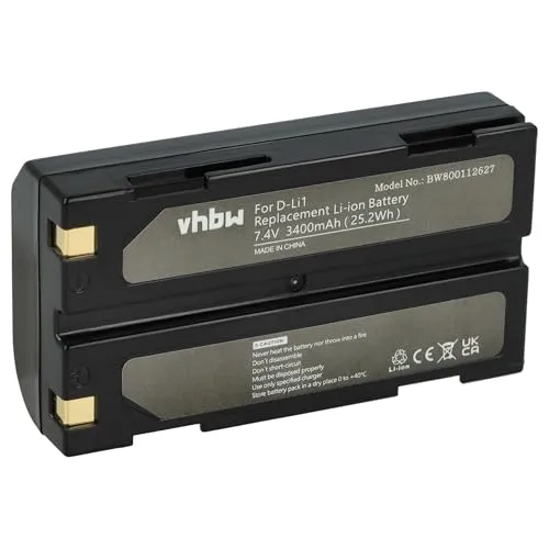 vhbw Akku kompatibel mit Trimble 38403, 29518, 5800, 5700 Receiver, 92600, 5700, 54344, 52030, 46607 Kamera (3400 mAh, 7,4 V, Li-Ion)