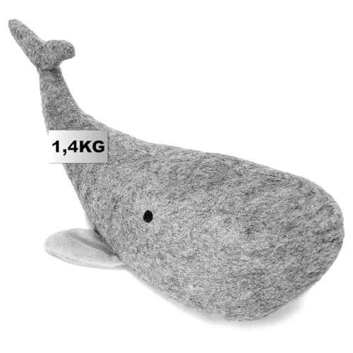 com-four® Türstopper - schwerer Türhalter im niedlichen Wal-Design - funktionelles Wohnaccessoire - Fenster-Stopper optimal bei Durchzug - Bremsblock 1,4 kg für Fenster und Türen